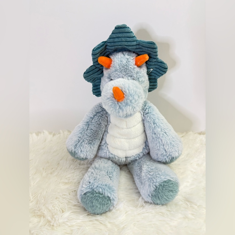 Mary Meyer Blue Tricepratops Plush Stuffed Animal 15” Soft Flurry Dinosaur